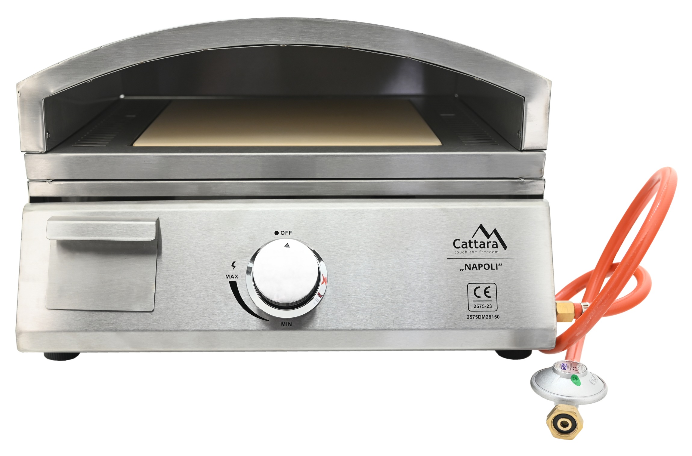 Cattara Gril plynový NAPOLI stolní 4,8 kW nerezový 14101 + pizza pec + grilovací deska, polo-vestavný