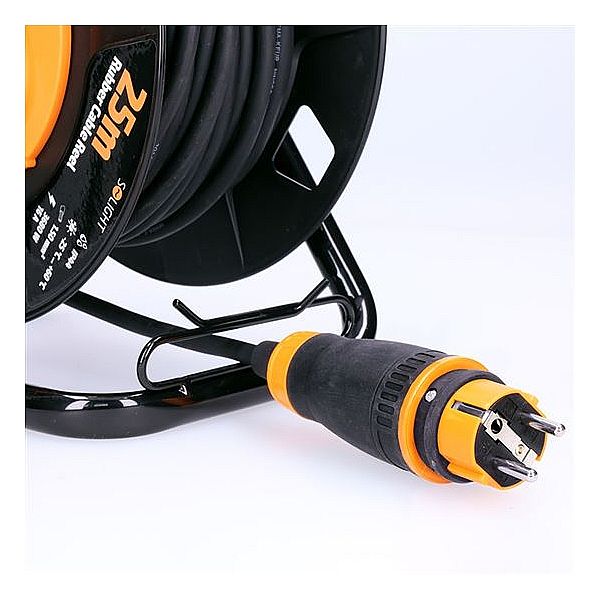 Solight Buben prodlužovací venkovní IP44 3x 1,5mm2 4Z, 25m kabel SPB33 TSM Orange