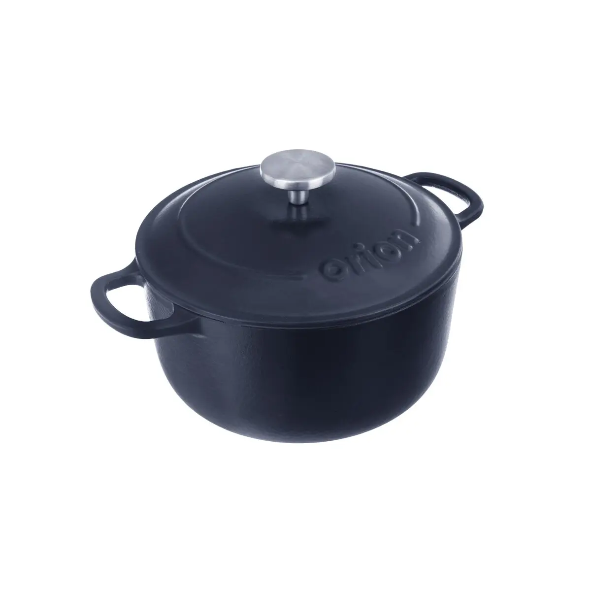 Orion Hrnec s poklicí litina smalt 22 cm, 3,3 l, 113347 modro-šedý, nerezový úchyt