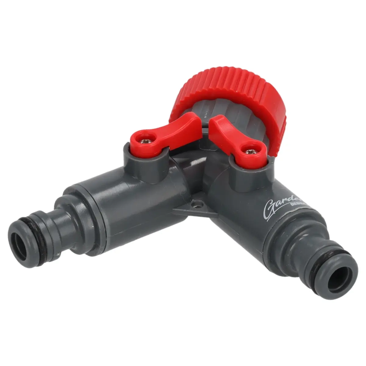 Dedra Dvojitá přípojka na vodovodní kohoutek 3/4"-1" 80N002K s uzávěry, ABS a PP plast, blistr