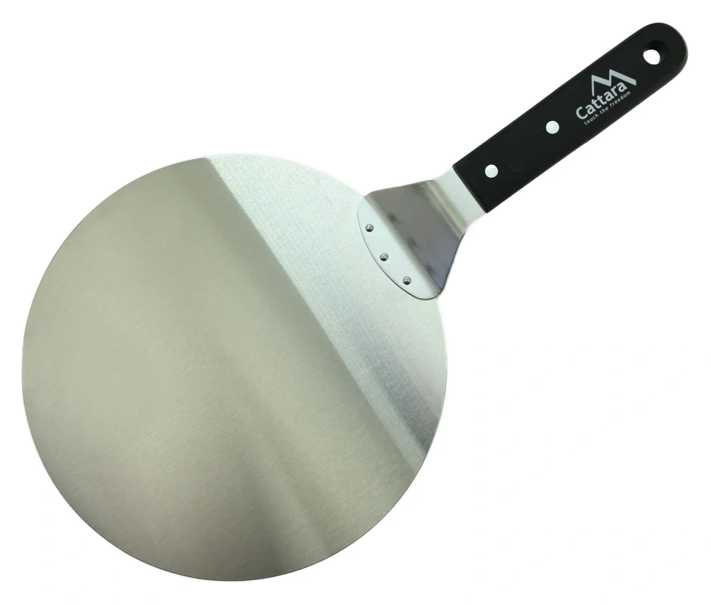 Cattara Lopata na pizzu kulatá 25 cm, 14090 nerezová, černé madlo