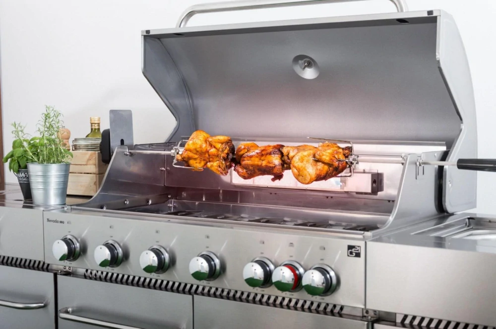 G21 Plynový gril Nevada BBQ zahradní kuchyně Premium Line 6390340, 8 hořáků, jehla, dřez, skříňky