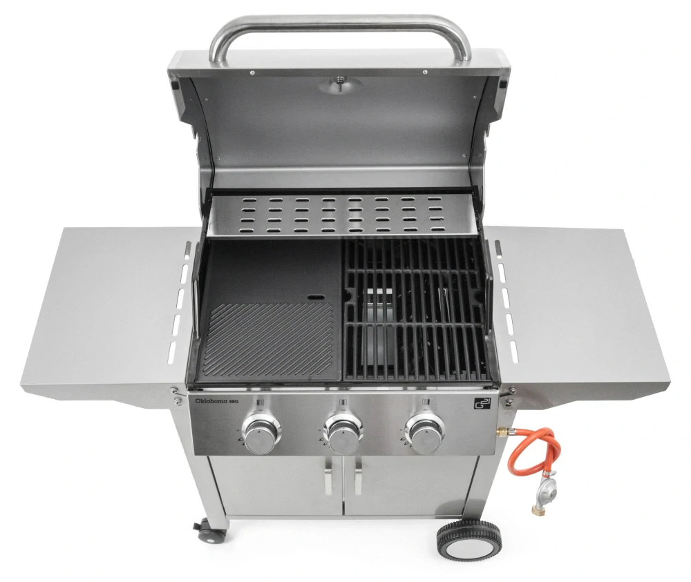 Plynový gril G21 Oklahoma BBQ Premium Line 3 hořáky, 10,5 kW nerezový, 6390310