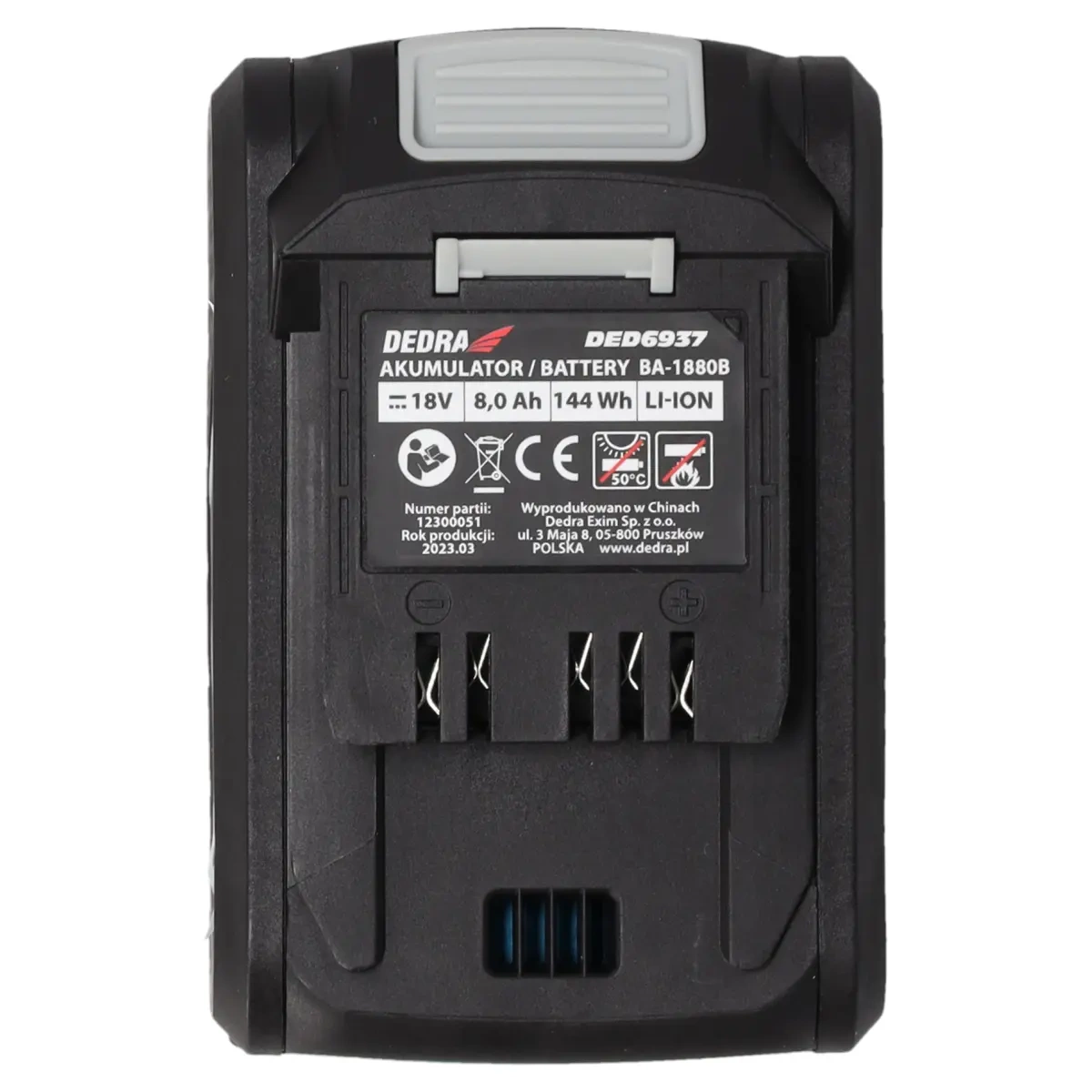 Dedra DED6937 Akumulátor 8,0 Ah 18V Li-Ion SAS+ALL baterie, 144 Wh