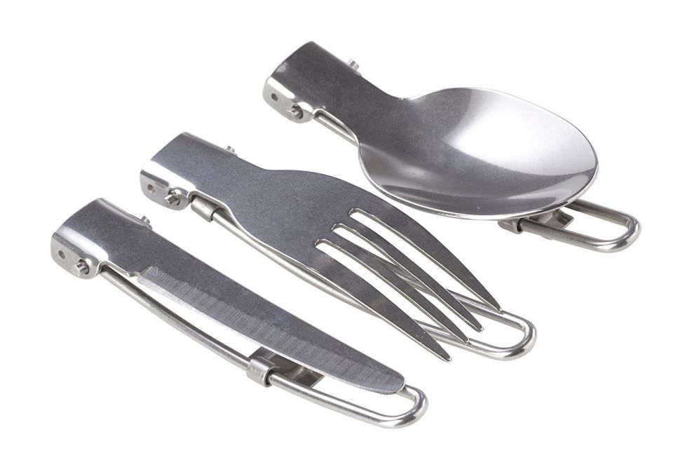 MEVA Outdoor set nádobí NA24001, 3 díly, příbory, hrnec 1,2l, konvička 0,7l, pánvička