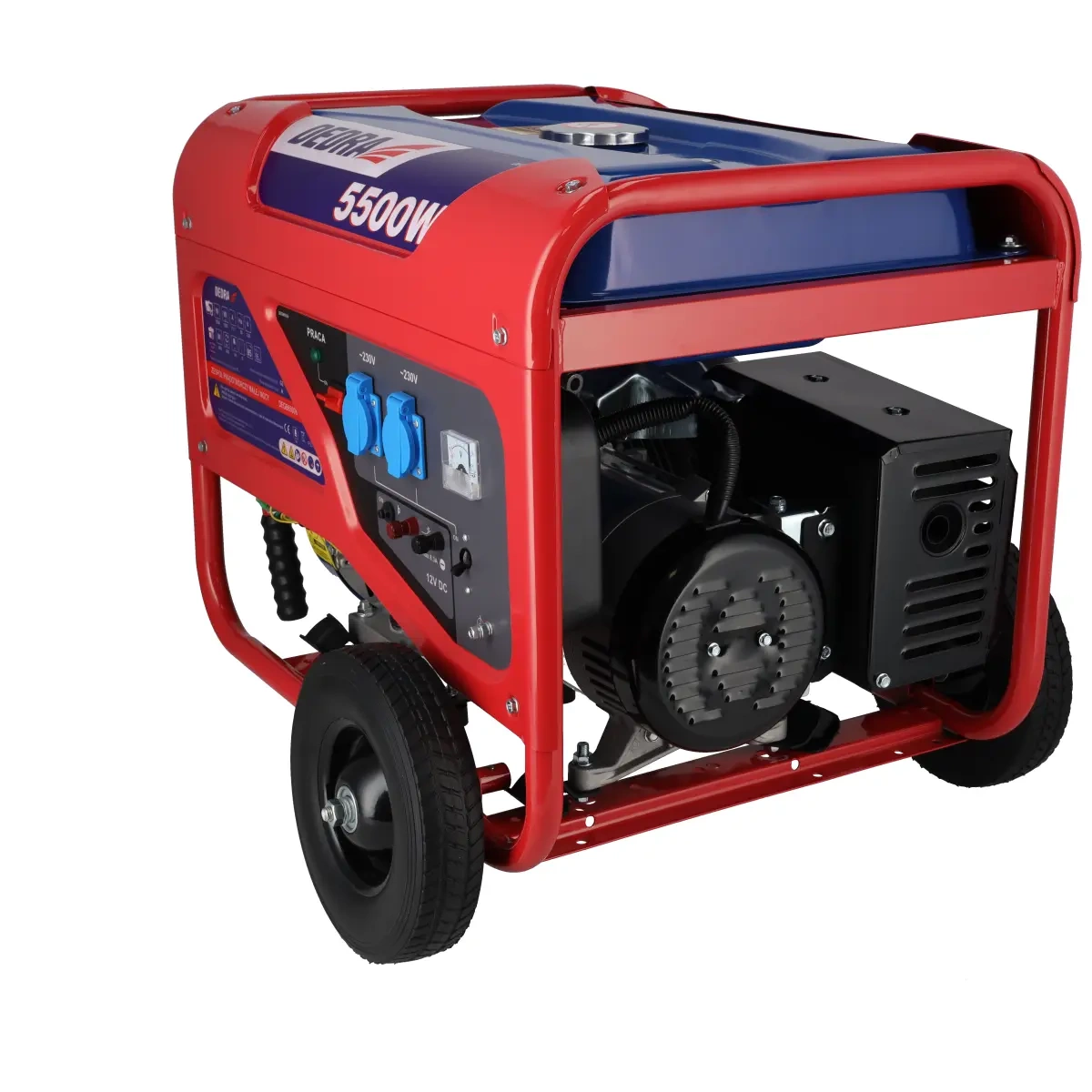 Dedra elektrocentrála 5,5/5KW, 2x 230V, 1x12V AVR, DEGB6500K benzínová, ruční start