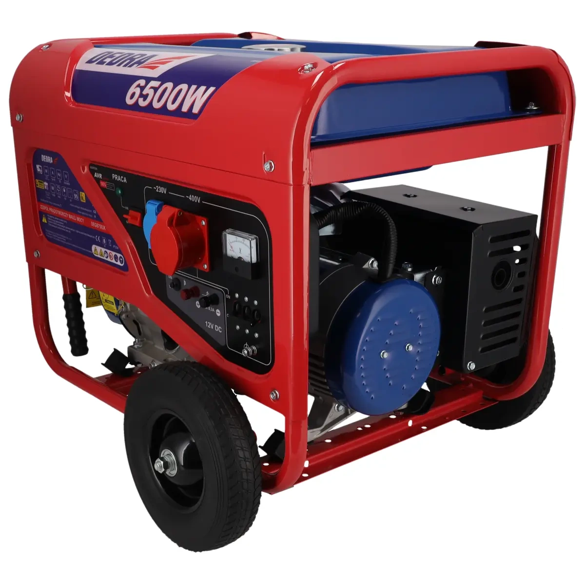 Dedra elektrocentrála 6,5/6KW AVR, 1x230V, 1x400V, 12V DEGB7503K, benzínová, ruční start
