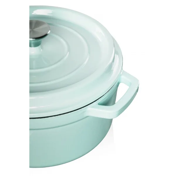 Hrnec s víkem litina, smalt 3,5l, 24 cm světle modrý Grand feu FEUMBLUE