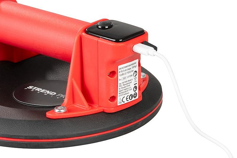 Strend Pro Aku přísavka na dlažbu, sklo 3,7V 1,8Ah, do 130kg, 2172985 Premium