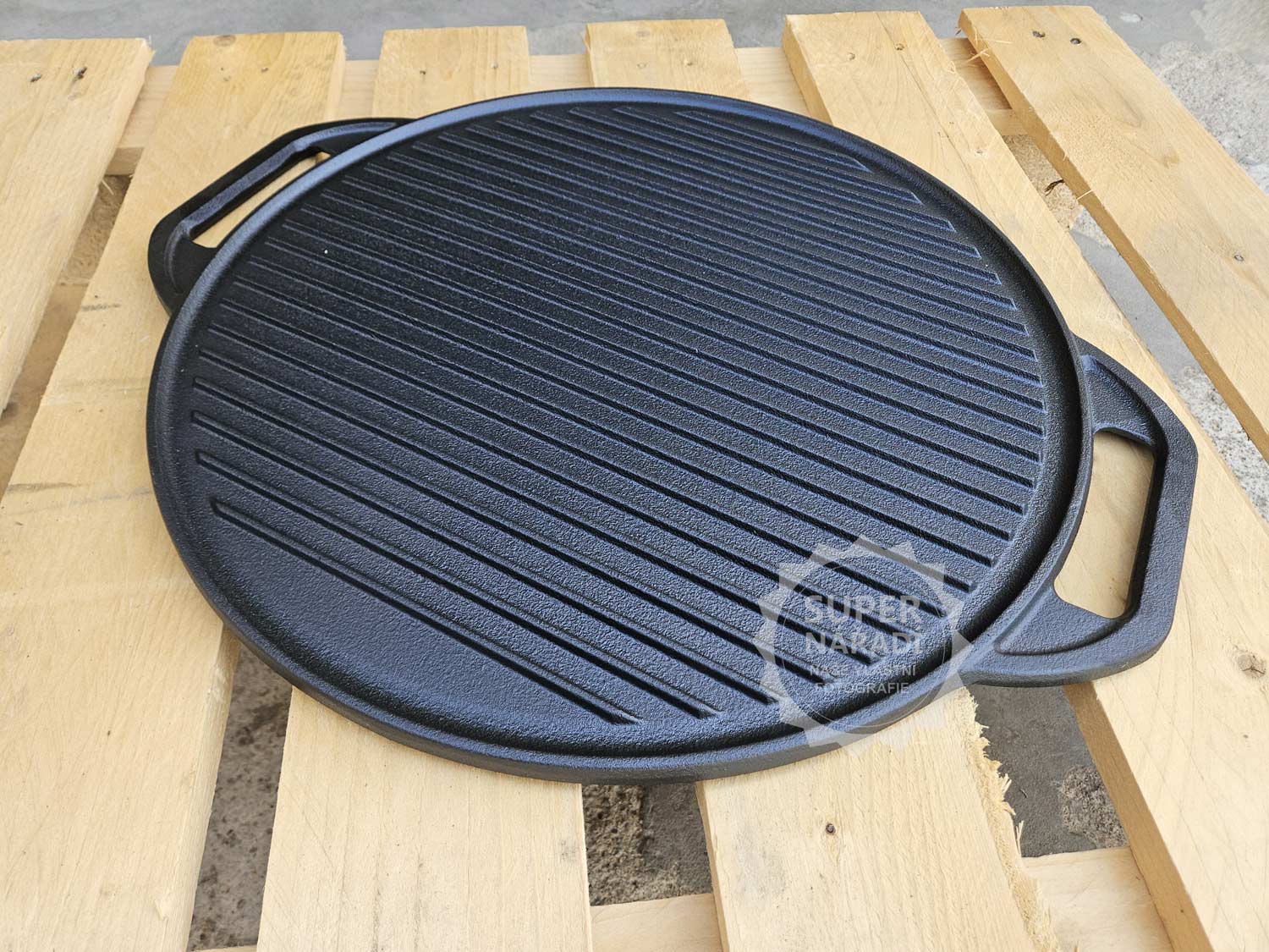 ALLGRILL Litinová grilovací deska Plancha Ø 41 cm, oboustranná, PWI 550201, kruhová s madly
