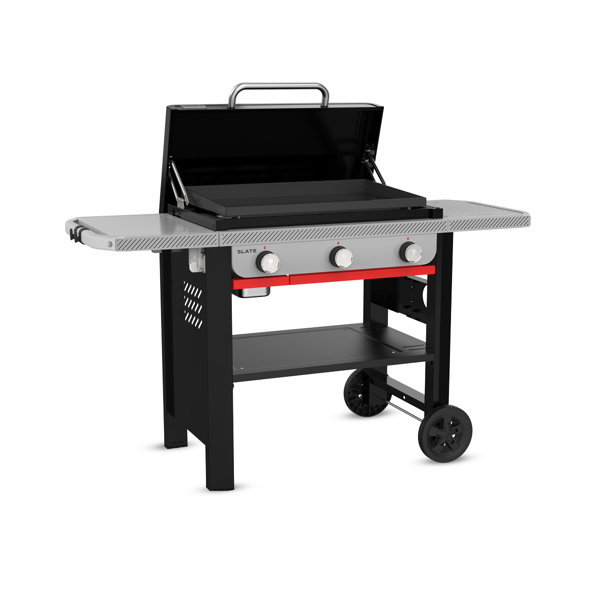 Weber Slate GPD 71 cm Premium plancha gril, 1501794 litinová plotna, 3 hořák, stolky Weber Works