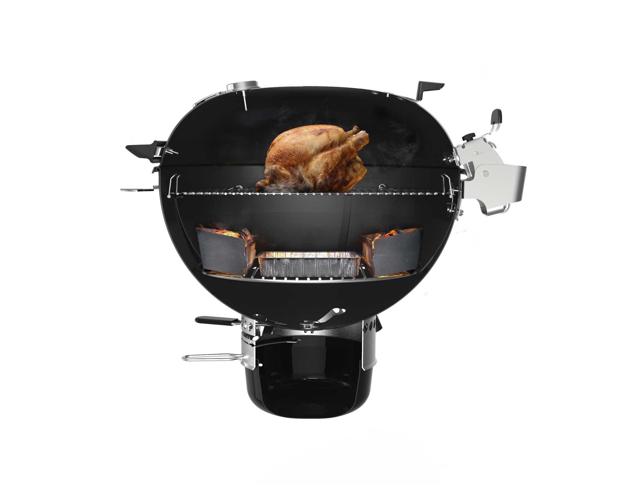 Weber Master-Touch GBS Premium E-5770, 57 cm gril na dřevěné uhlí 17301004, černý s pantem
