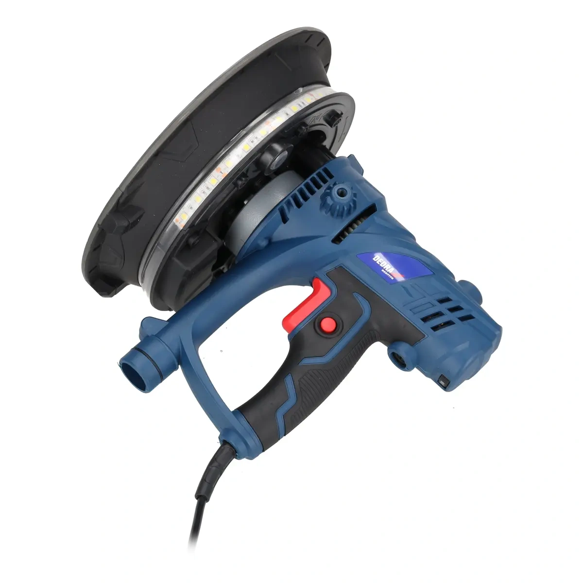 Bruska na sádrokarton Dedra DED7770, 850 W, průměr kotouče 225 mm, s LED osvětlením + vak, krátká