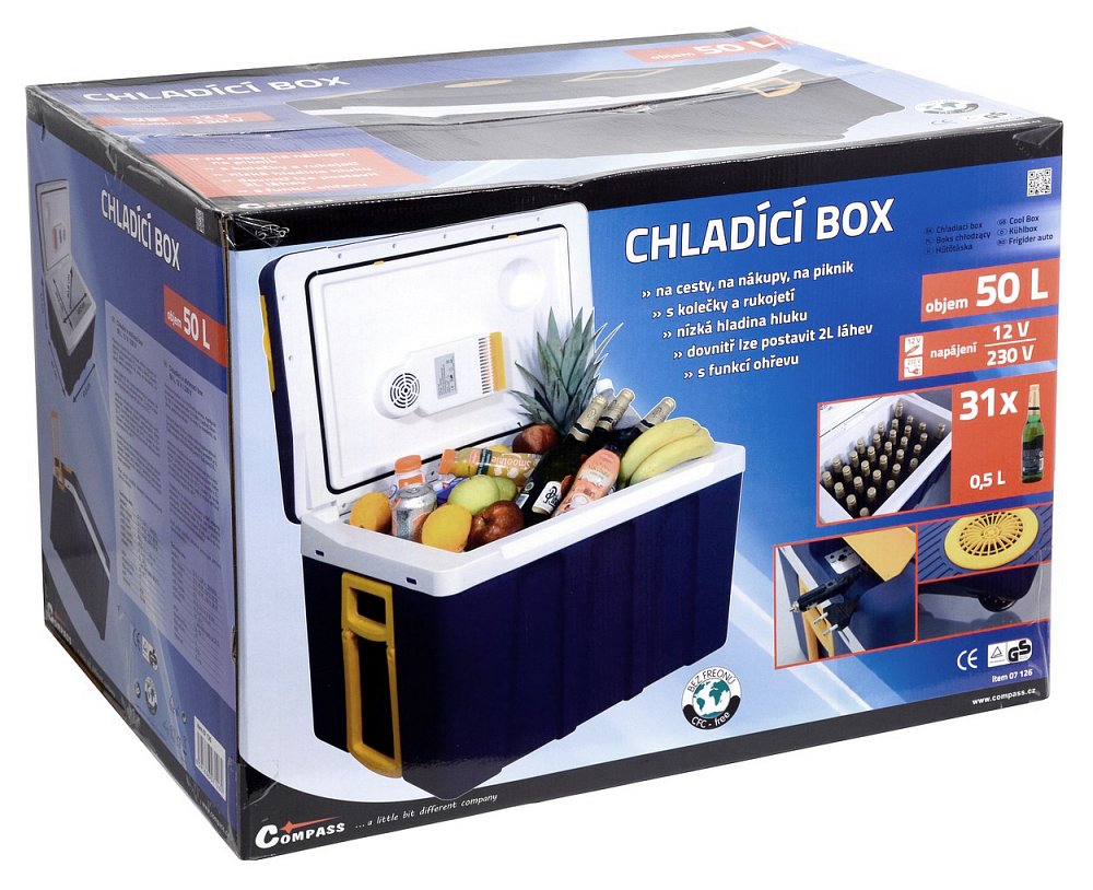 Compass Chladící box 50l 230V/12V pojízdný, 07126
