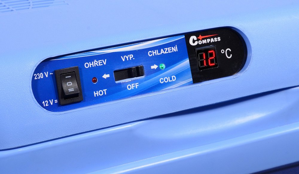 Compass Chladící box 25 litrů Blue 230/12V displej s teplotou, 07121