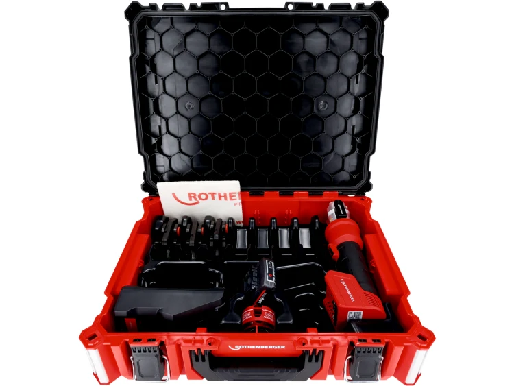 Rothenberger Lis na trubky ROMAX Nano SET 1x2Ah AMPShare + čelisti iJAW SV 15-22-28, 32 kN do 110 mm, 1000005494 L-BoXX