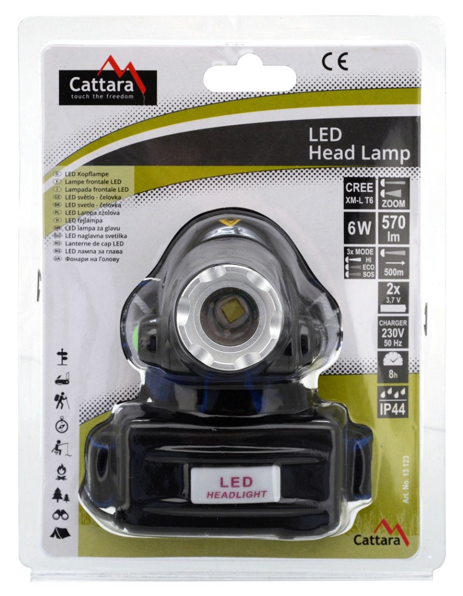 Čelovka LED 570lm ZOOM Cattara 13123