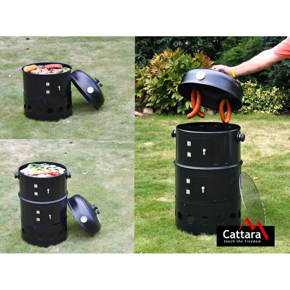 Gril na dřevěné uhlí 40 cm Pisa 3v1 Cattara 13032