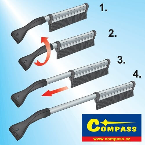 Škrabka s košťátkem ALU teleskopická 44 - 66cm Compass 10312