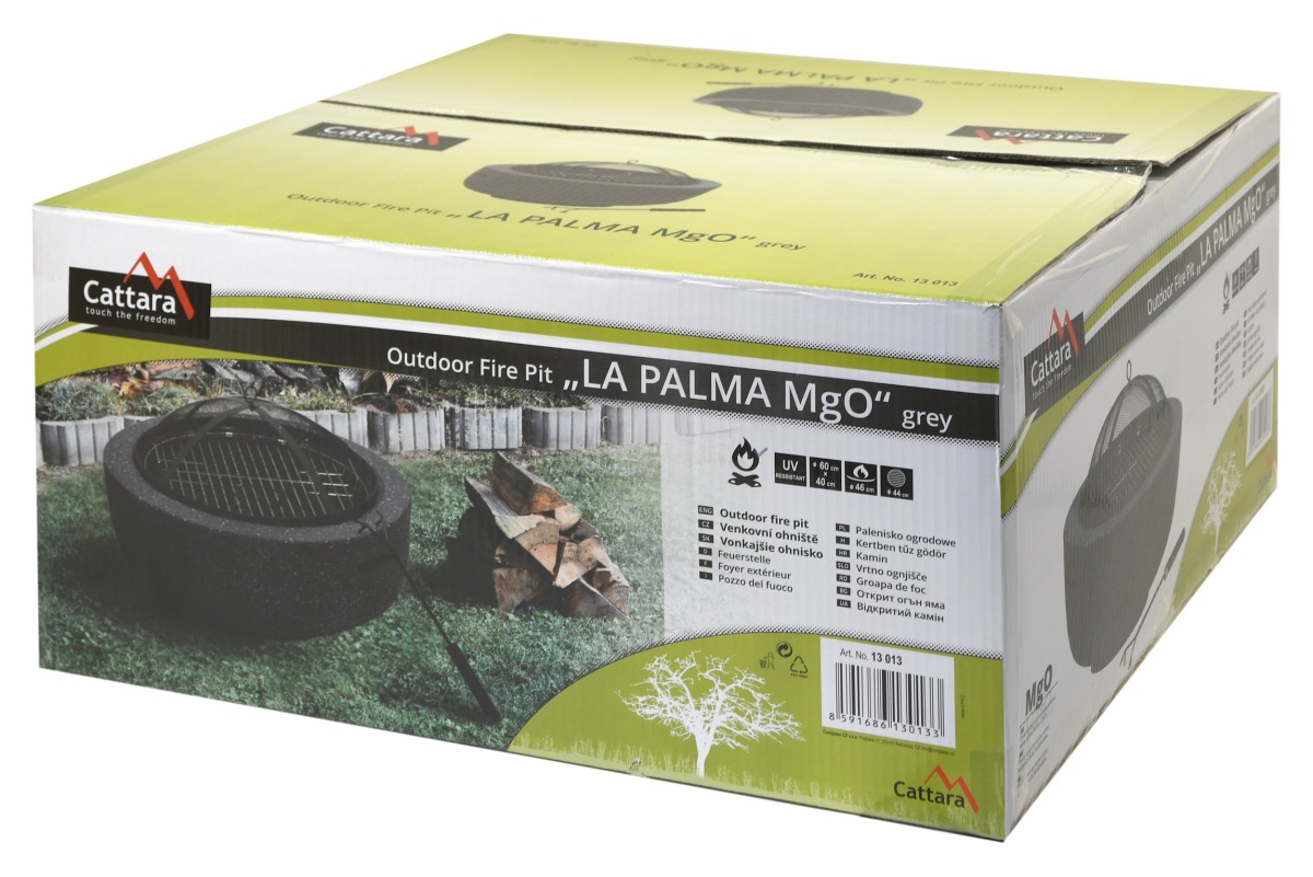 Cattara Ohniště 60 cm LA PALMA šedé MgO 13013 z páleného kamene s grilem