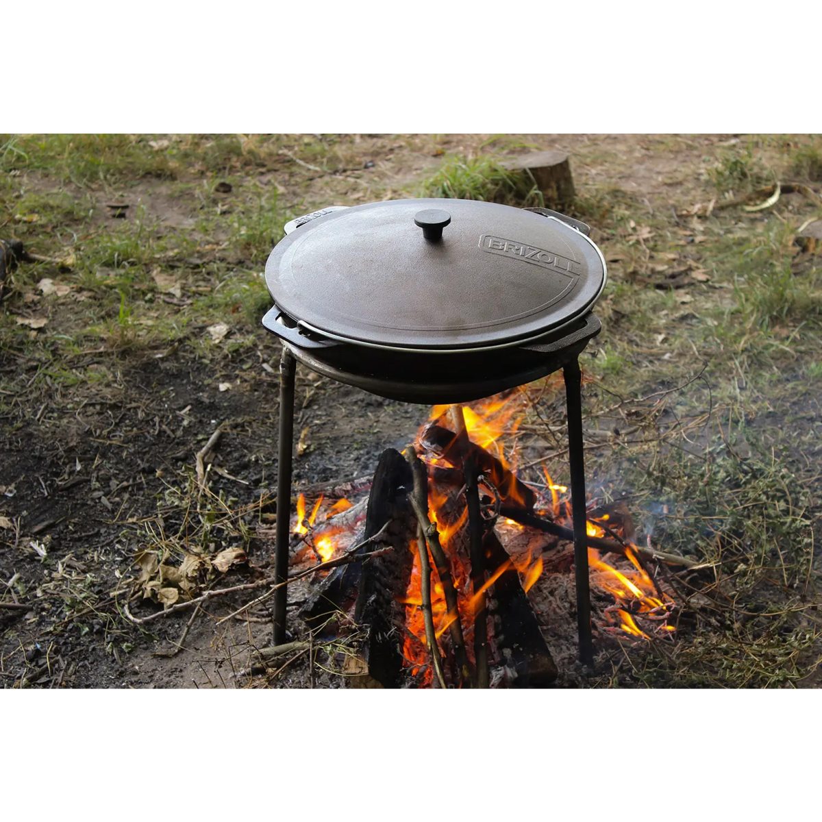 Litinový kotlík 36 cm, 8 l kazan + litinová poklice Brizoll KA08-1