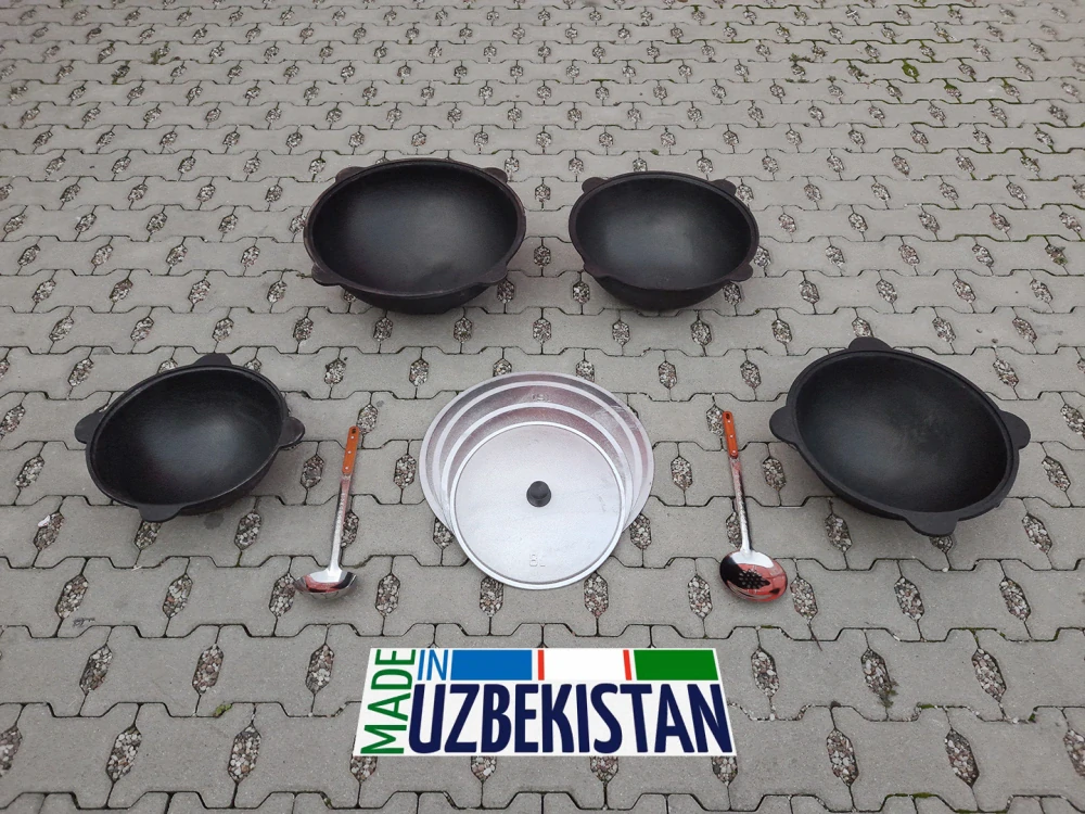 Litinový uzbecký kotel 50 l, 64 cm kazan Davr LE500, 10 mm samostatný bez poklice