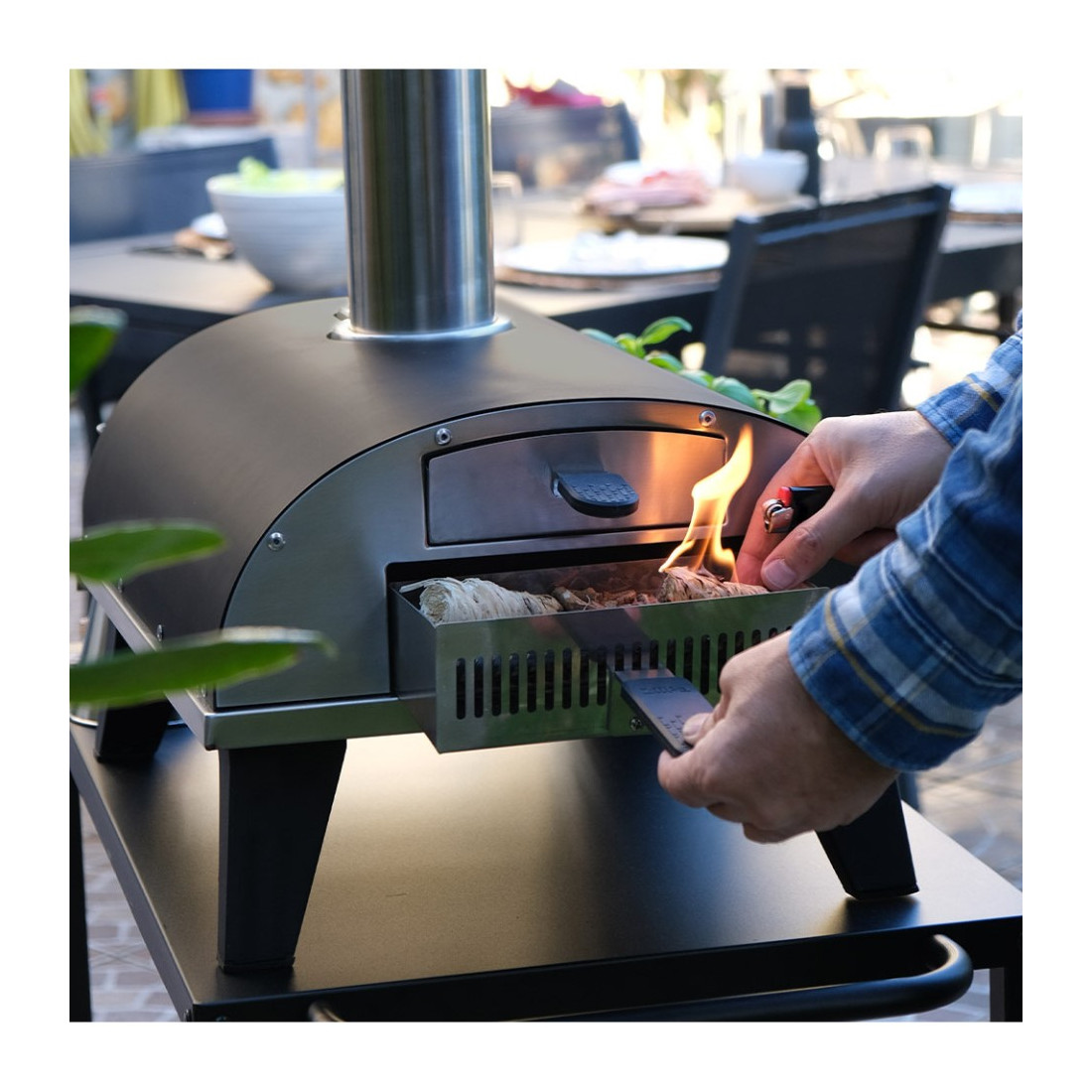 Pizza pec Piana 31 cm na dřevěné pelety, zelená Ziipa 22-002