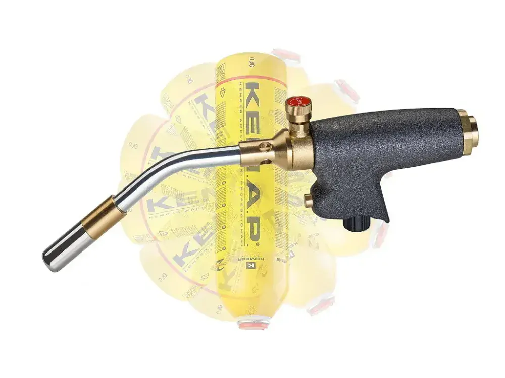 Pájecí hořák Kemper 1062ETCF Kemap Turbo 4,7 kW, piezo na kartuše 7/16" EU i plyn 3/8" s hadici 2172722