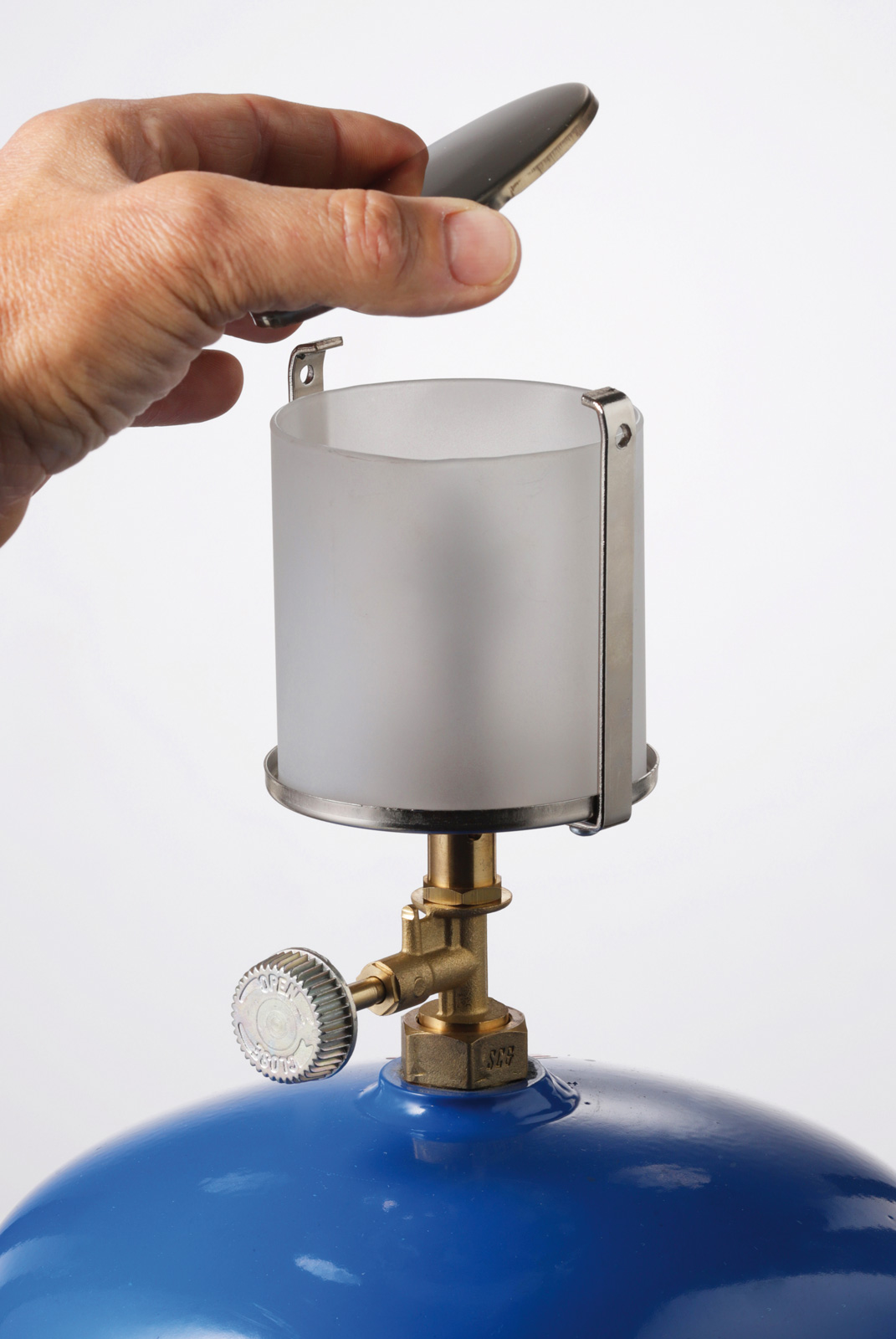 Meva plynová lampa Domina ULP22001 na 2 kg láhve, auerová punčoška + sklo