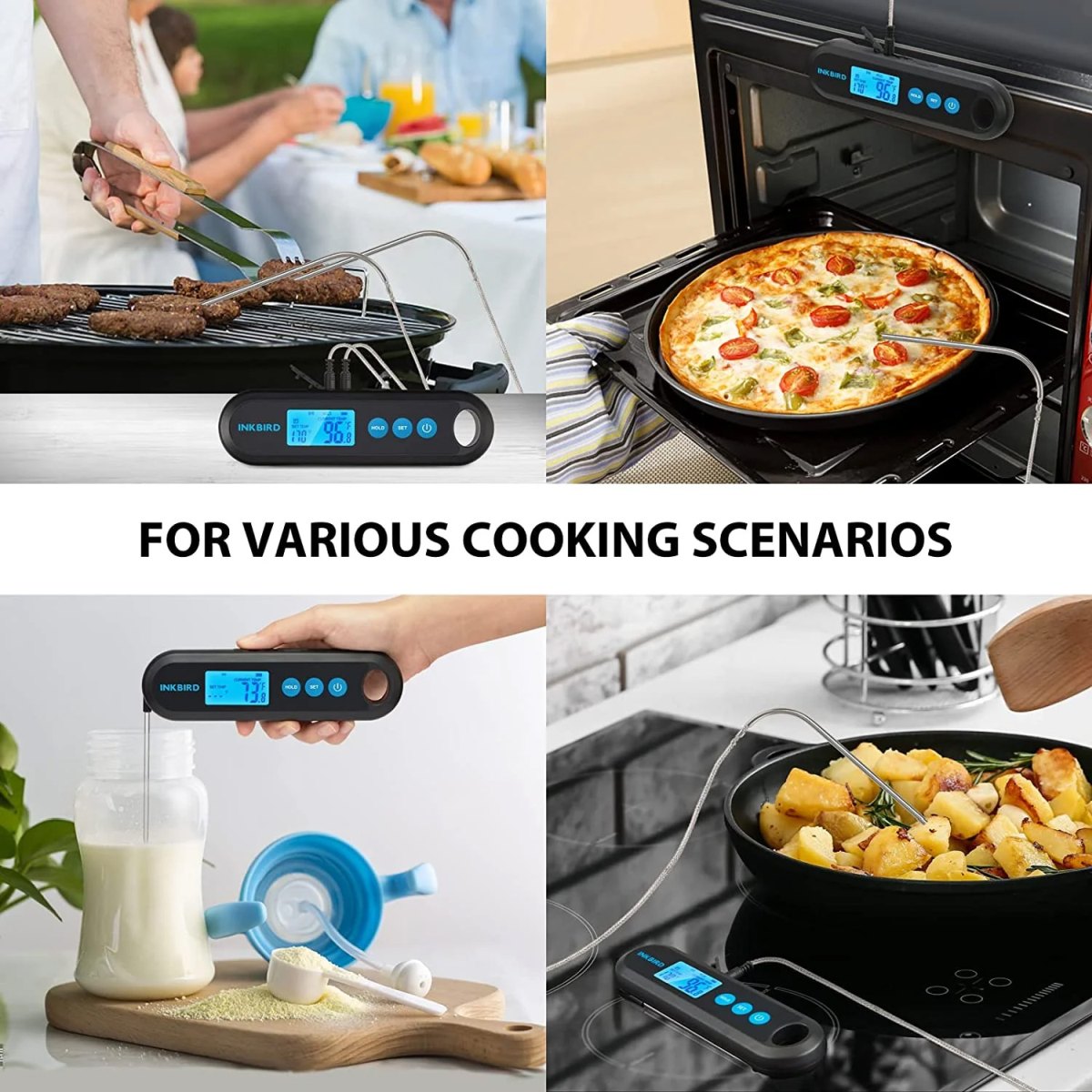 Digitální ultrarychlý kapesní teploměr + 2 sondy IHT-2PB Inkbird Bluetooth Combi