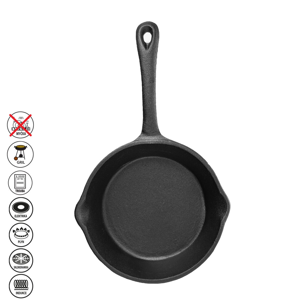 Orion Pánev Litina zapékací, pečící 16 cm 112962 s madlem, hladké dno