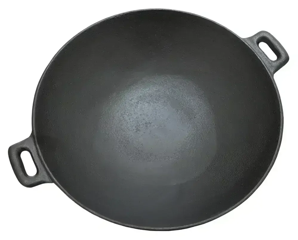 Cattara Grilovací pánev Wok Litina 31cm 13069 se dvěma madly