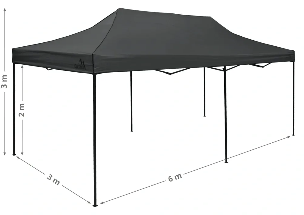 Párty stan nůžkový 3x6m, šedý, nepromokavý Cattara 13343 WaterProof