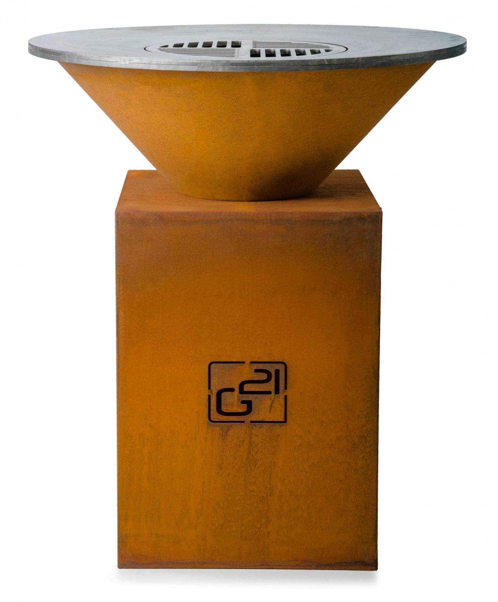 Gril G21 Oregon Corten s planchou 85 cm 63903201, kruhové