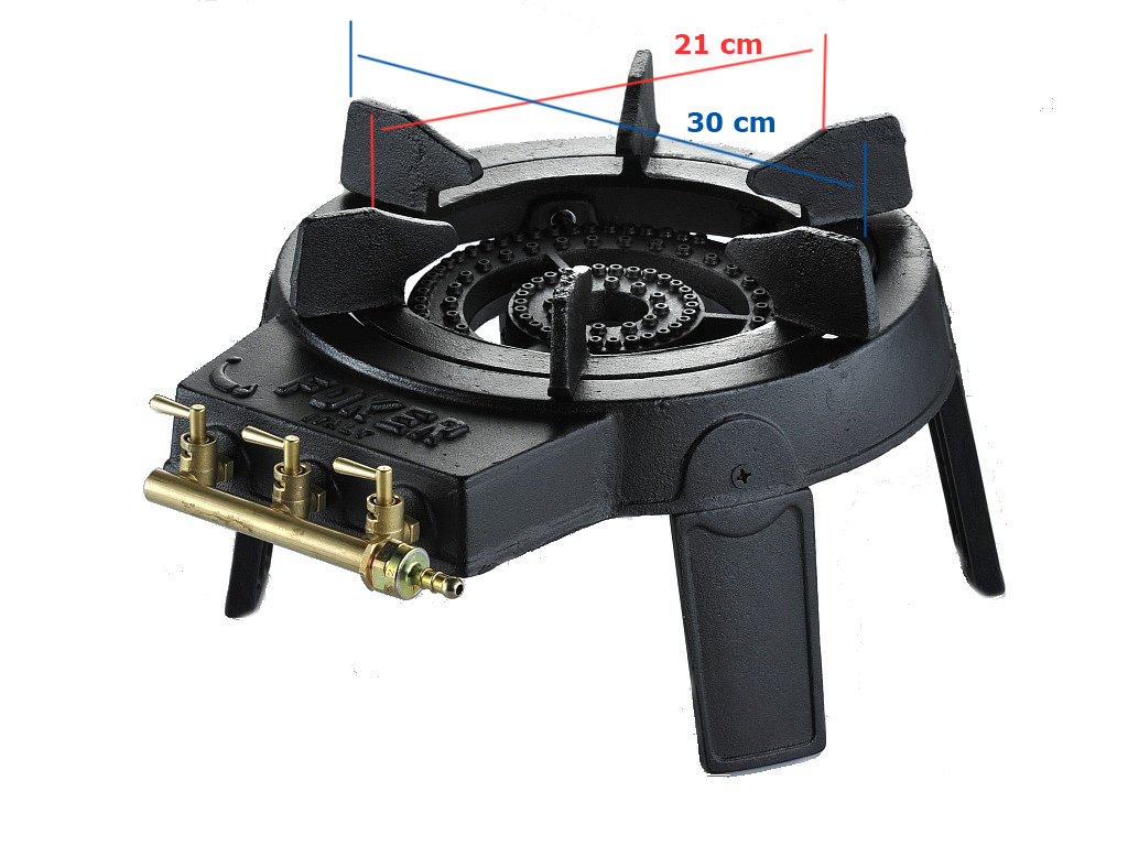FOKER Průmyslový vařič Wok 9,2 kW PB 37 mbar, celo-litinový 03200W velkokapacitní + připojovací set 37 mbar