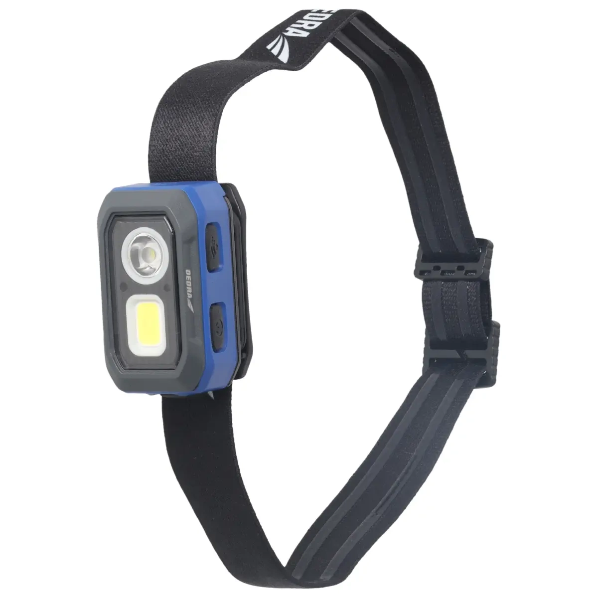 Dedra Čelová svítilna 500 lm SMD+COB LED, 1000mAh Li-ION, 3xAAA L1015, čelovka sklopná, 55m, IP54, USB-C, senzor pohybu