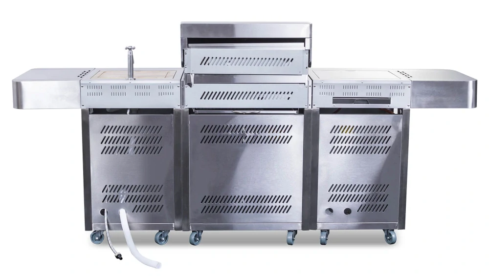 G21 Plynový gril Arizona, BBQ zahradní kuchyně Premium Line 6390330, 6 hořáků, jehla, dřez, skříňky