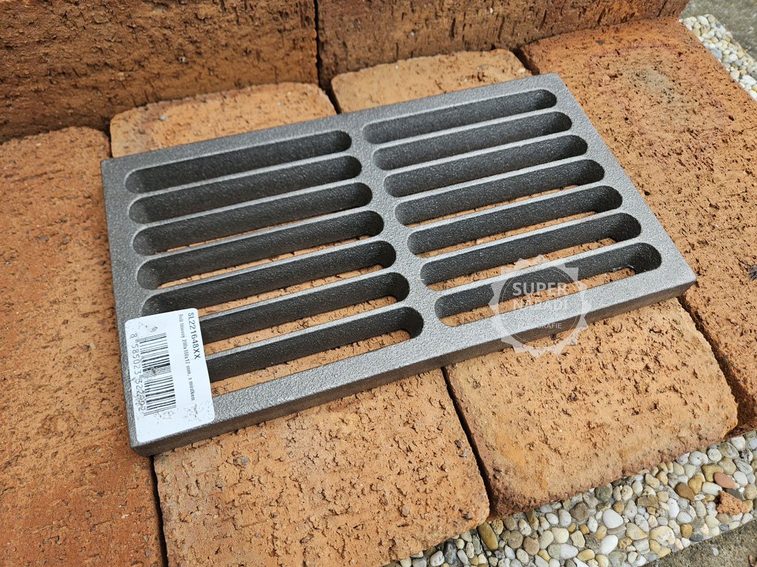Strend Pro Litinový rošt 280x160x17 mm 11x6" 221648 s můstkem, do topeniště kamen, krbů
