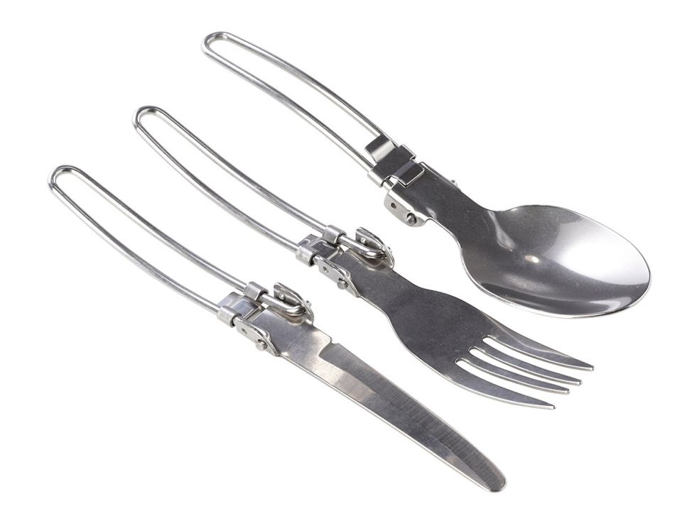 MEVA Outdoor set nádobí NA24001, 3 díly, příbory, hrnec 1,2l, konvička 0,7l, pánvička