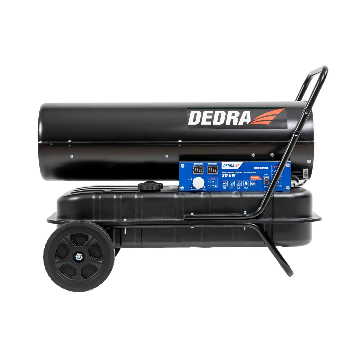 Dedra naftové topidlo 30 kW s termostatem DED9952B černé + kolečka, madlo