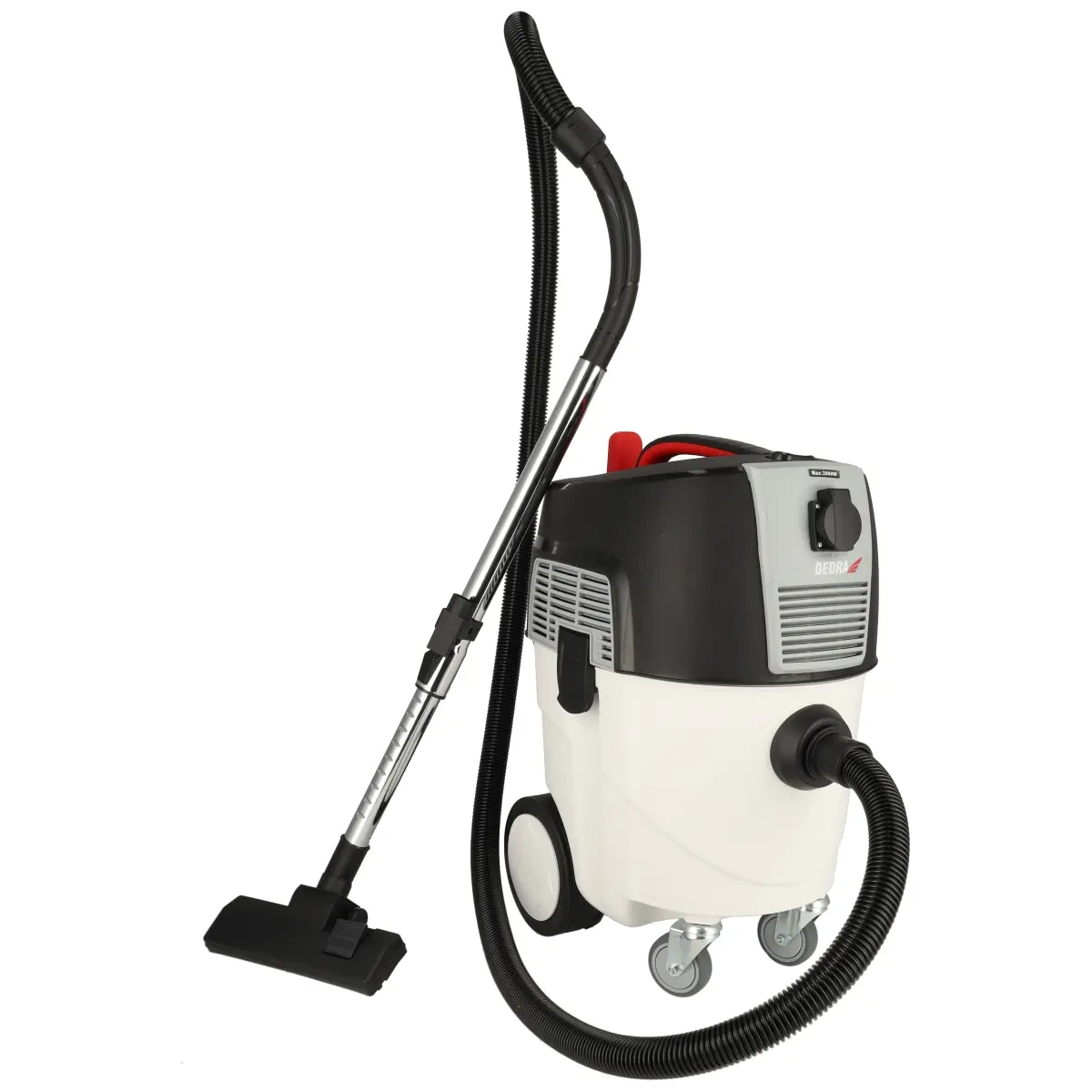 Dedra Dílenský vysavač 1600W, 30l DED6607, zásuvka 230V, oklep, na omítku