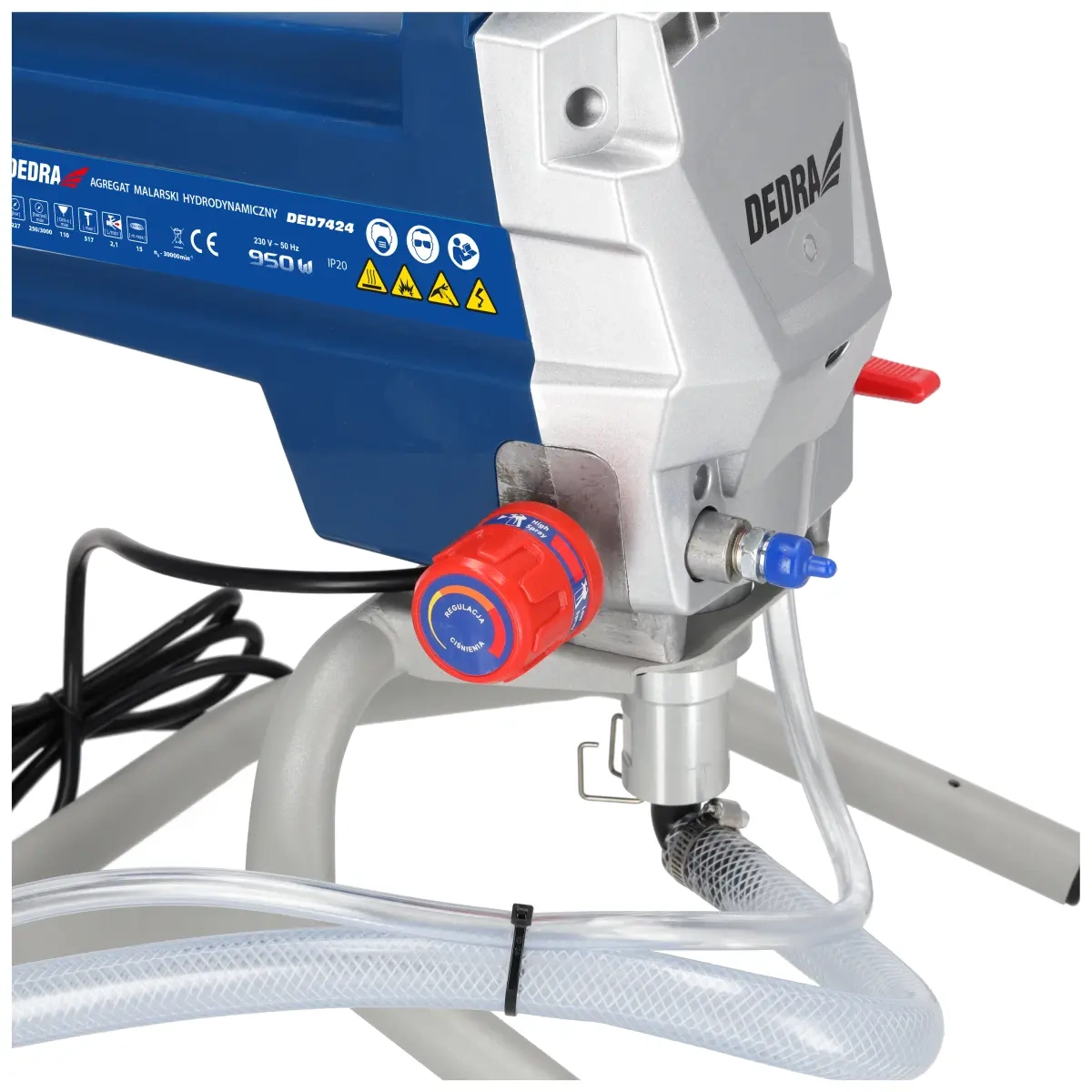 Dedra Hydrodynamický malířský agregát 950W, 2l/min DED7424 + 15m hadice, pistole 517