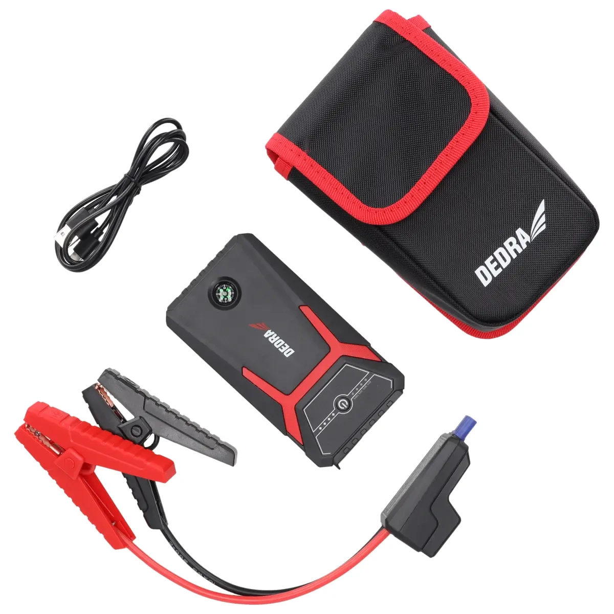 Dedra Powerbanka 8000mAh Li-Ion DEPP0800, s funkcí spouštění motoru, USB-C, svítilna, kompas