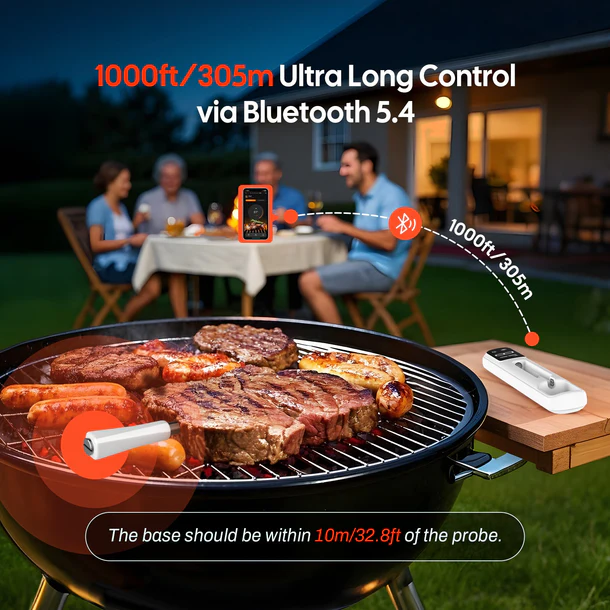 Inkbird Bezdrátový Mini teploměr na maso 300m, INT-11I-B, Bluetooth 5.4