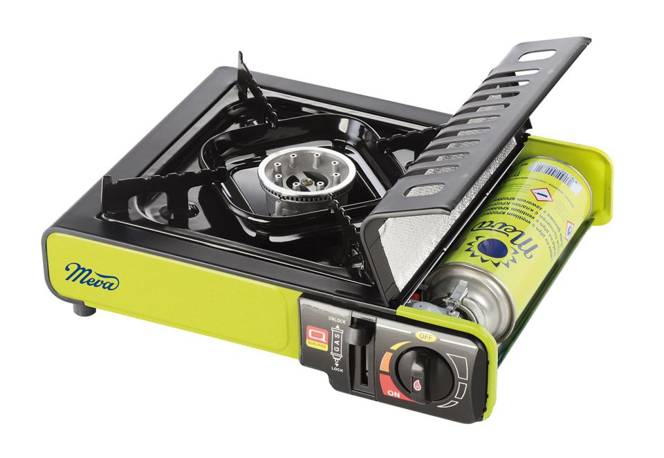 Meva plynový vařič Thunder DUAL UKP25003 na kartuše 227g a PB láhev, černo-zelený