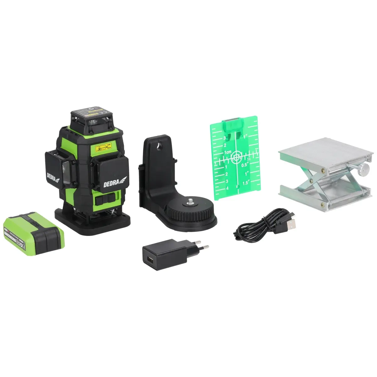 DEDRA křížový laser 4D, 2,4W 30/50m MC0908 se zeleným paprskem, diody Sharp