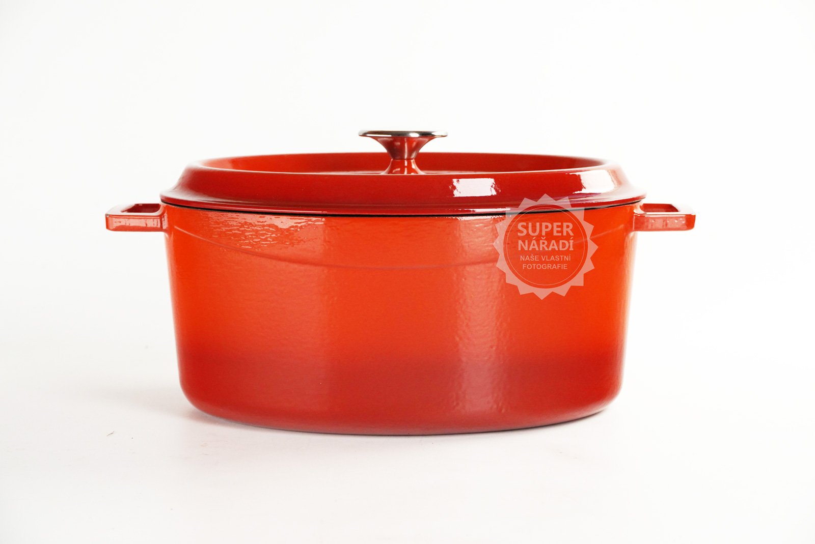 Litinový hrnec oválný 31 cm, smaltovaný, červený LAVA Metal LVOTC31K2R