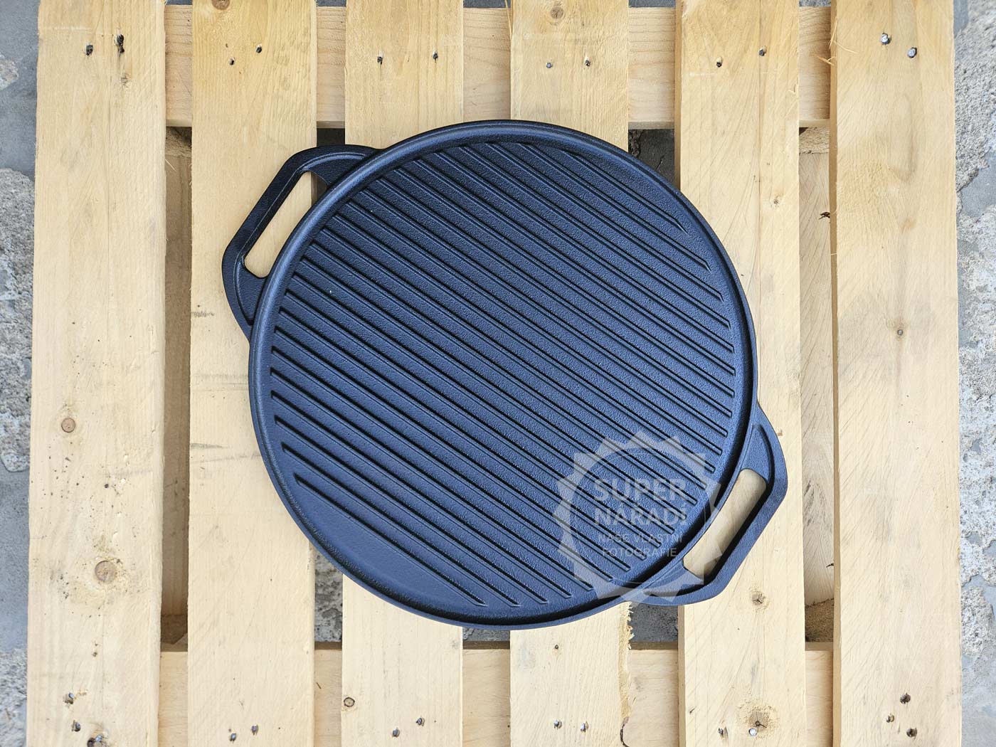 ALLGRILL Litinová grilovací deska Plancha Ø 41 cm, oboustranná, PWI 550201, kruhová s madly