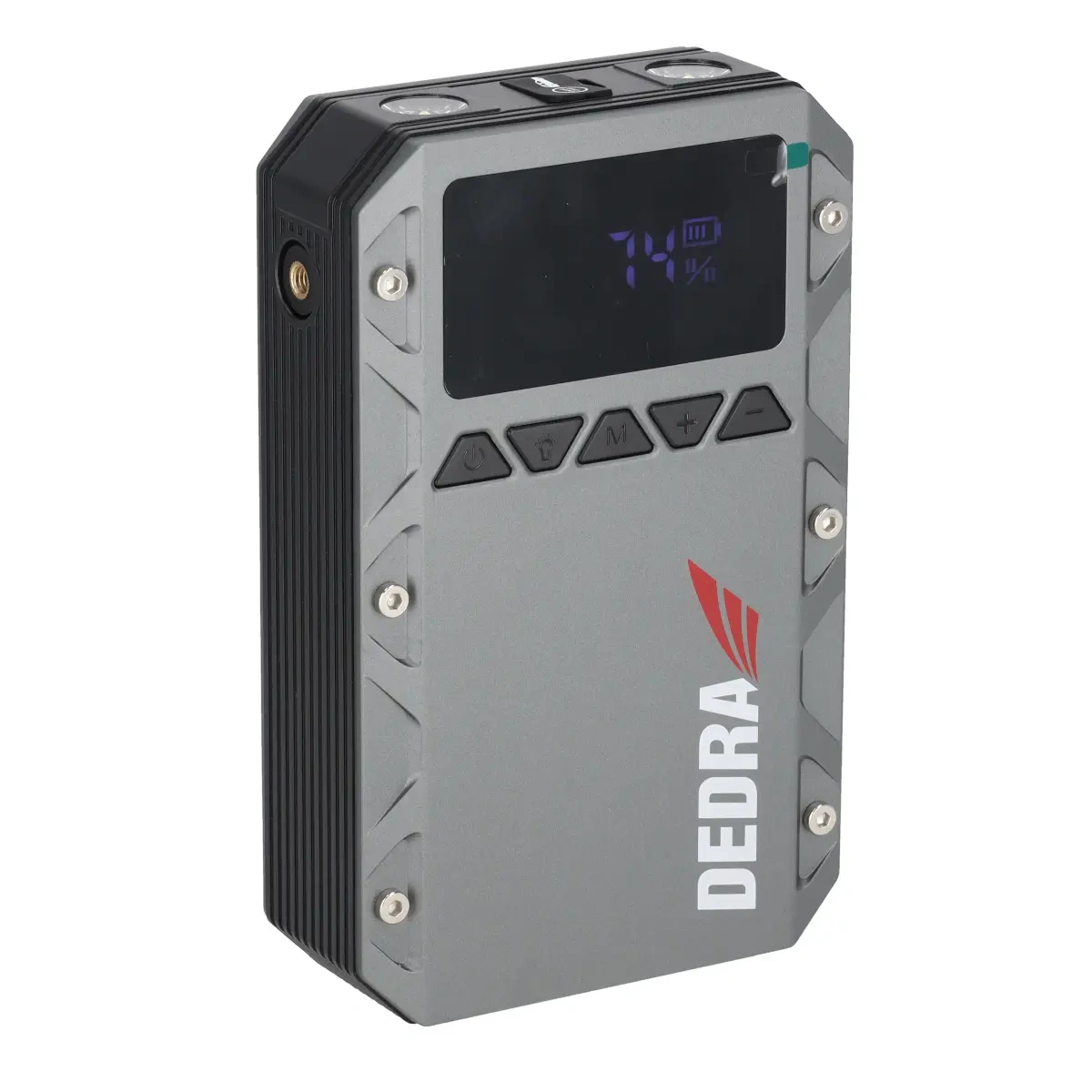 Powerbanka 3v1 se startérem a kompresorem Dedra DEPP1202, 12000 mAh, 150 PSI