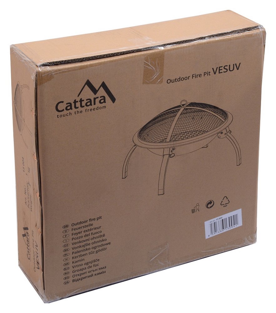 Ohniště Vesuv 48 cm s poklopem, 4 skládací nožky Cattara 13004